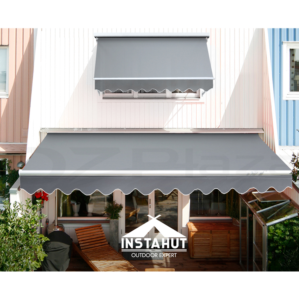 Instahut Retractable Folding Arm Awning Motorised Remote Outdoor Awning ...