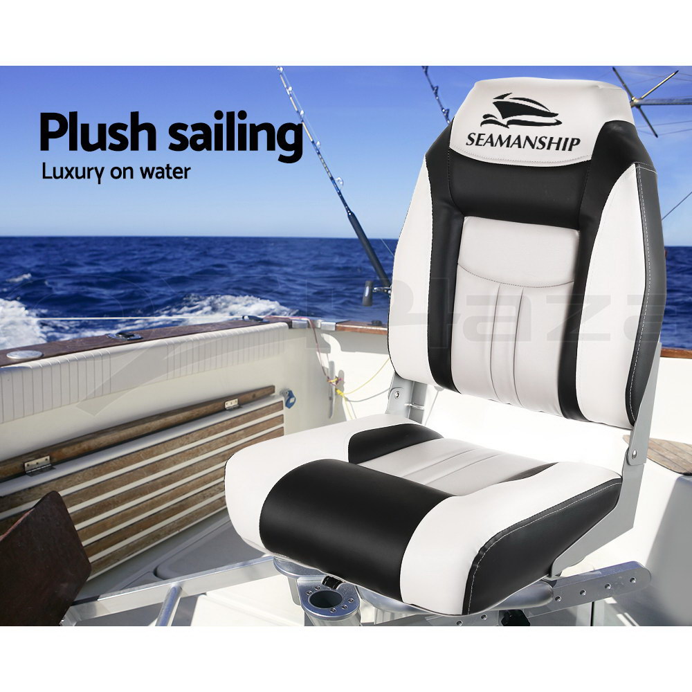 Seamanship 2X Folding Boat Seats Seat Marine Seating Set All Weather