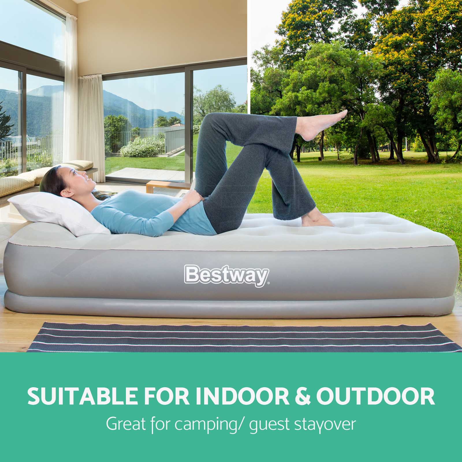 Bestway Air Bed Beds Inflatable Mattress Sleeping Mats Home Single ...