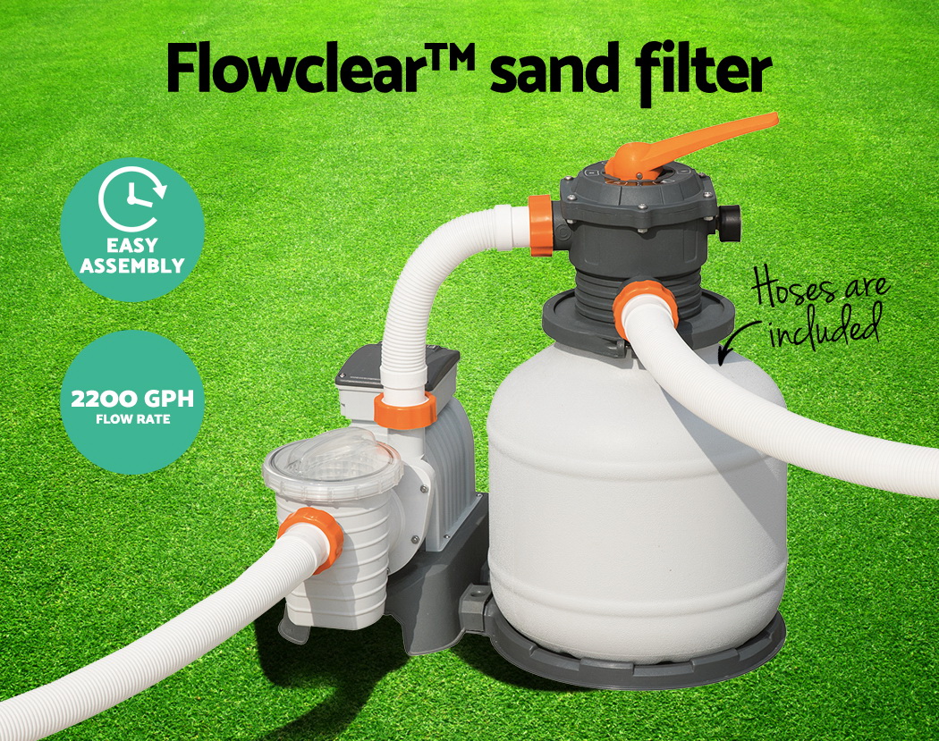 Bestway Pool Sand Filter 2000GPH Swimming Above Ground