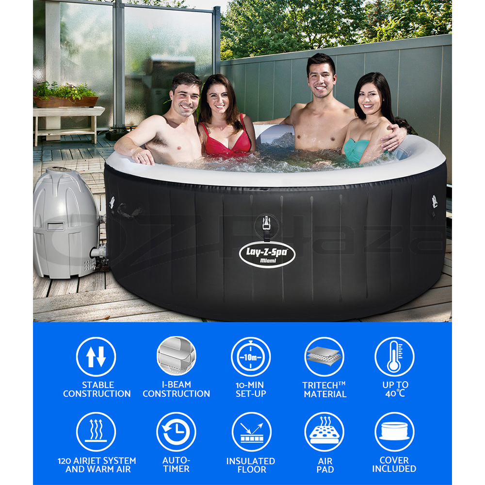 Bestway Spa Pool Massage Hot Tub Inflatable Pool Portable Lay-Z Spa ...