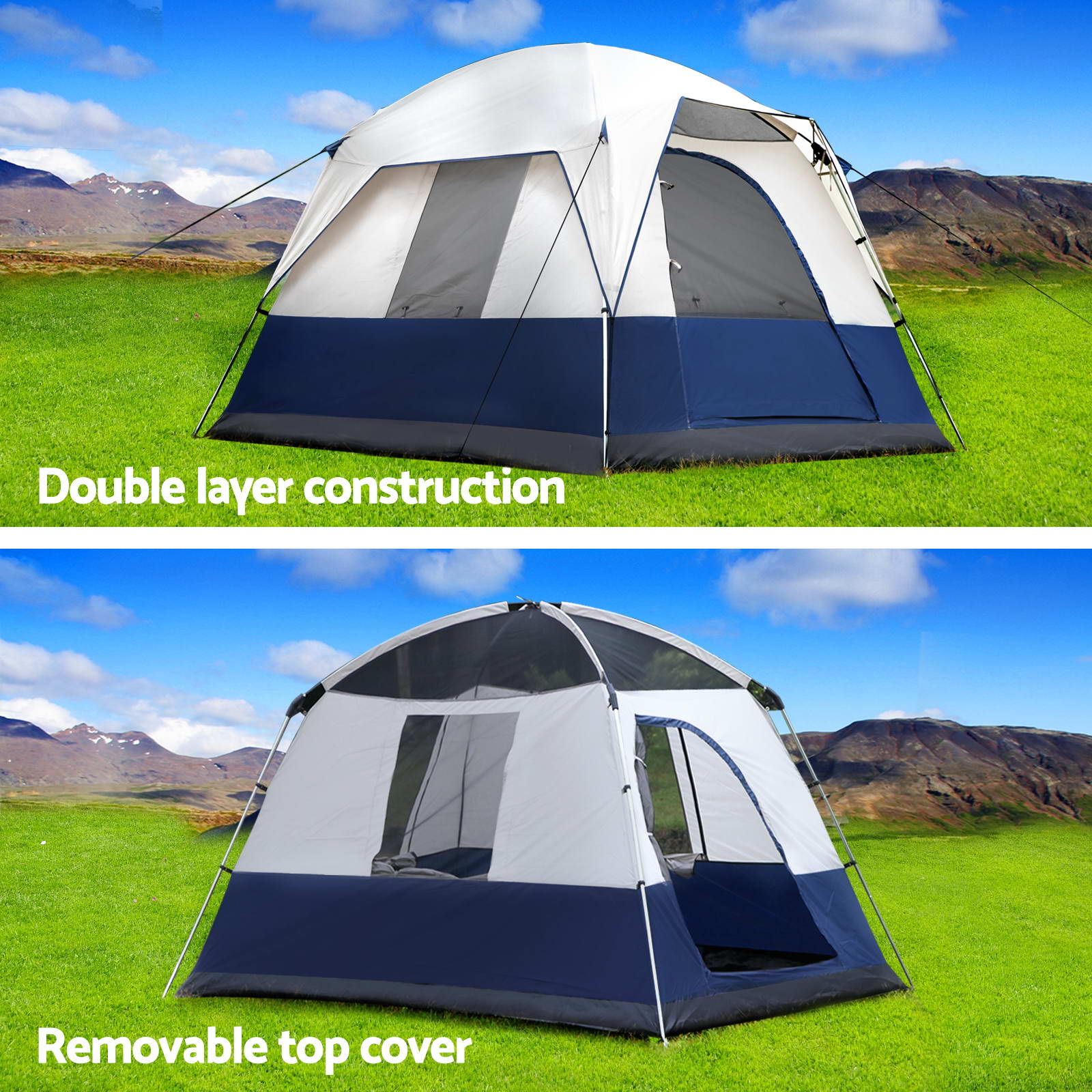 Weisshorn 4 Person Family Camping Tents Cabin Canvas Swag ...