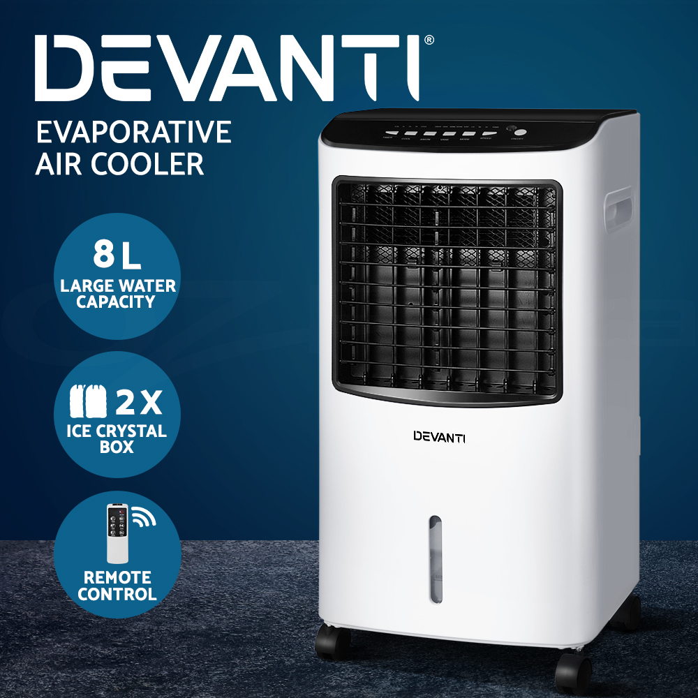 devanti evaporative air cooler conditioner 4l portable