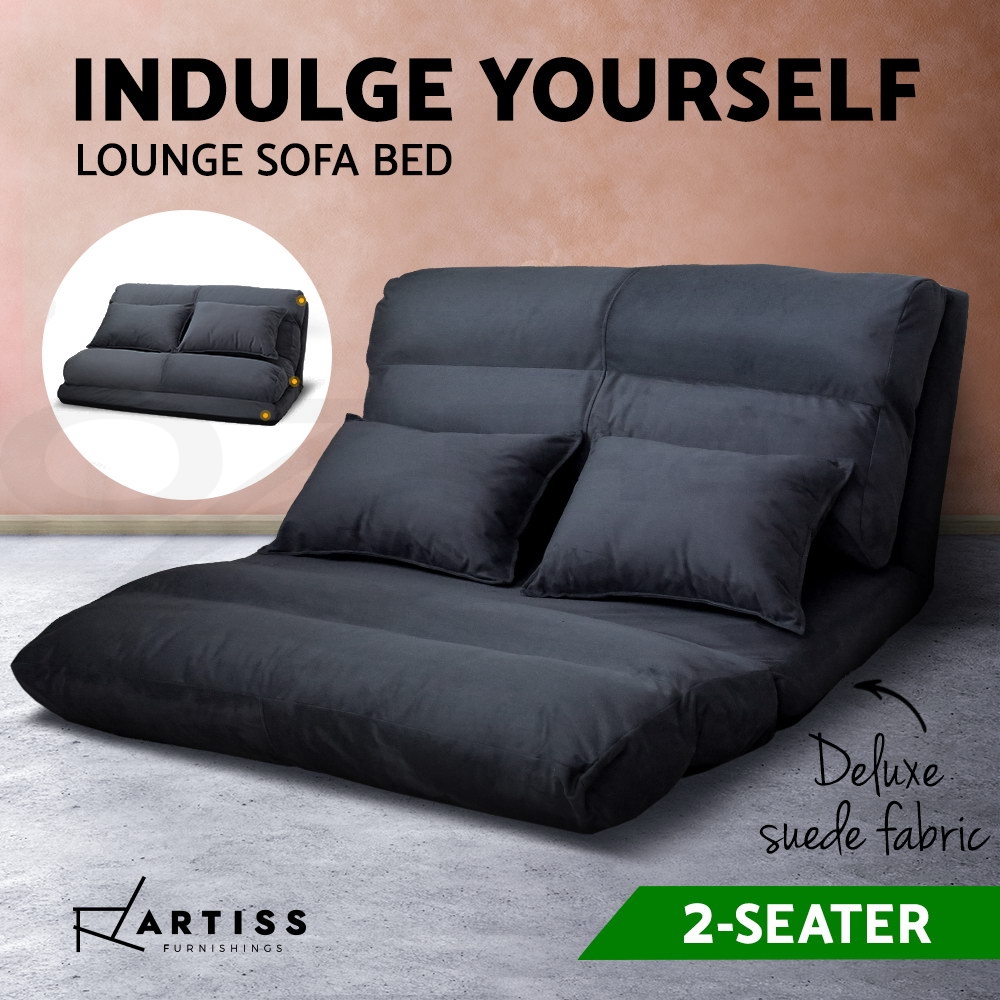 Artiss Floor Sofa Bed Lounge Recliner, Leather Futon Chair