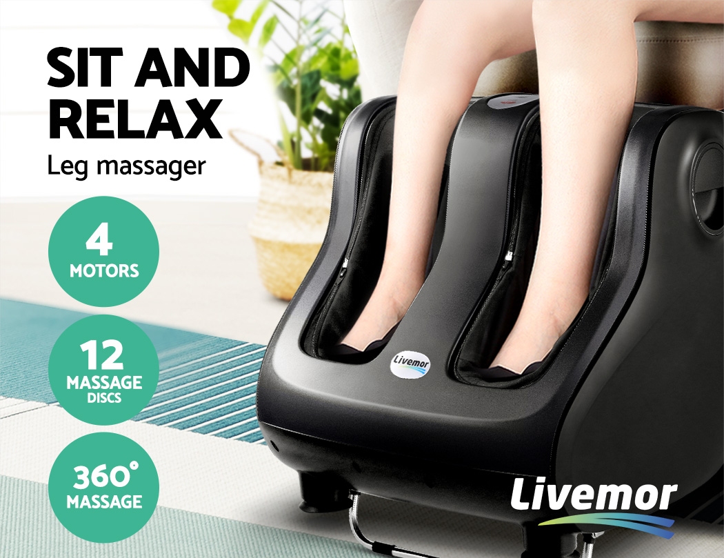 Livemor Foot Massager Ankle Calf Leg Massagers Shiatsu Kneading Rolling Black Ebay