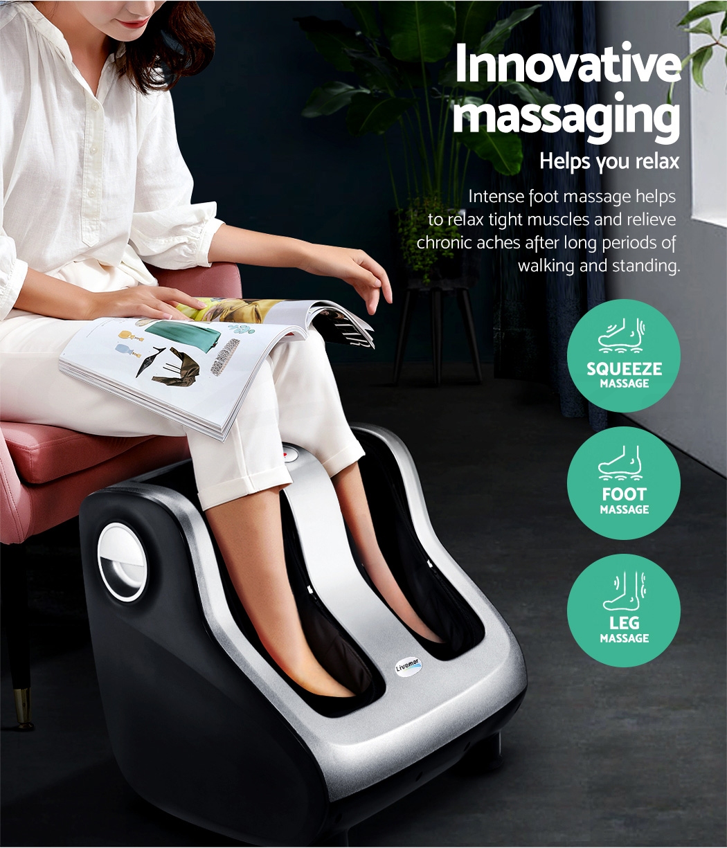 Livemor Foot Massager Electric Massagers Shiatsu Ankle Calf Leg 