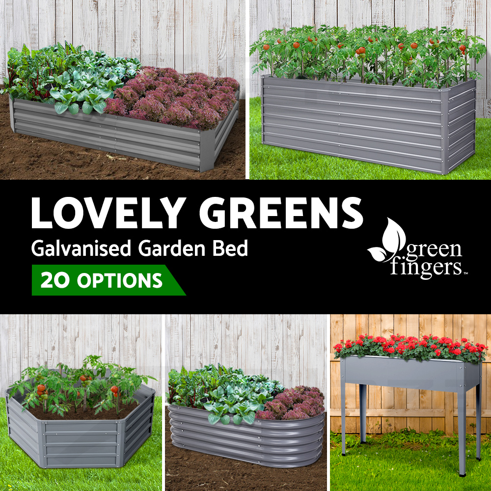 Greenfingers Garden Bed 20 Sizes Galvanised Steel Raised Planter Square ...