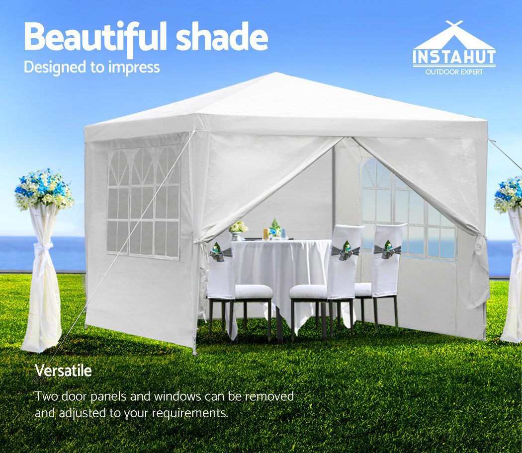 Instahut Gazebo 3x3 Party Marquee Wedding Canopy Outdoor Gazebos ...