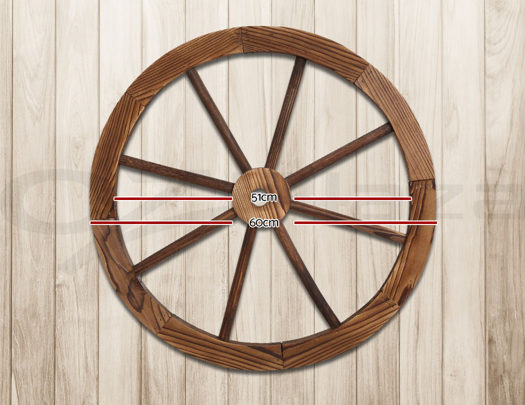 Gardeon Large Wooden Wagon Wheel Rustic Outdoor Indoor ...