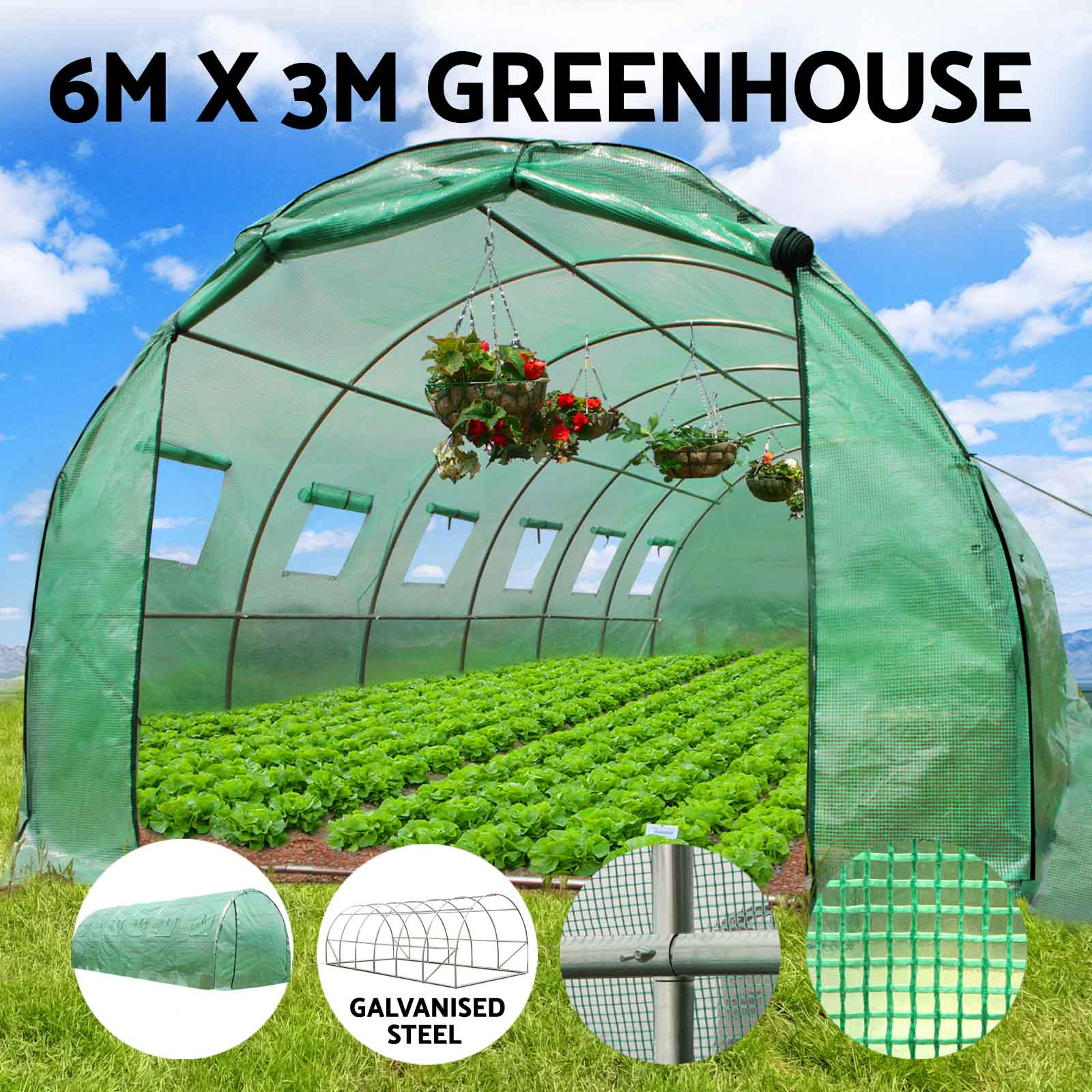 Greenfingers Walk In Greenhouse Tunnel Plant Garden Storage Grow Sheds ...