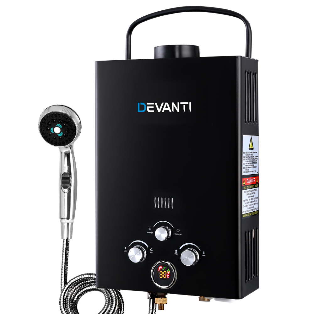 Devanti Instant Gas Hot Water System Heater Portable Shower LPG Caravan