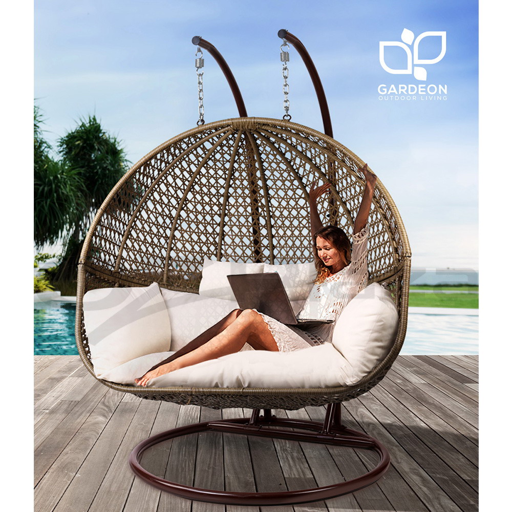 Gardeon Outdoor Furniture Lounge Swing Chair Egg Hammock Wicker 1/2