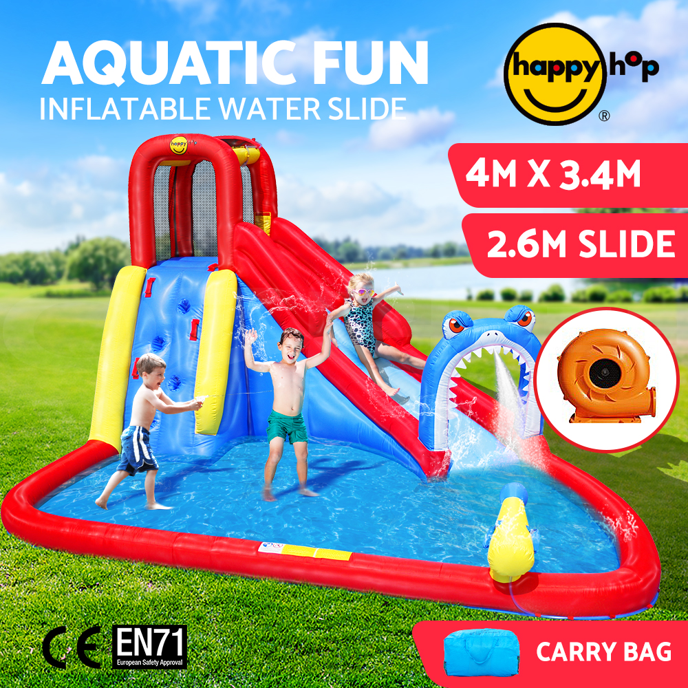 Happy Hop Inflatable Water Slide Park Kids Jumping Castle Slide Pool ...