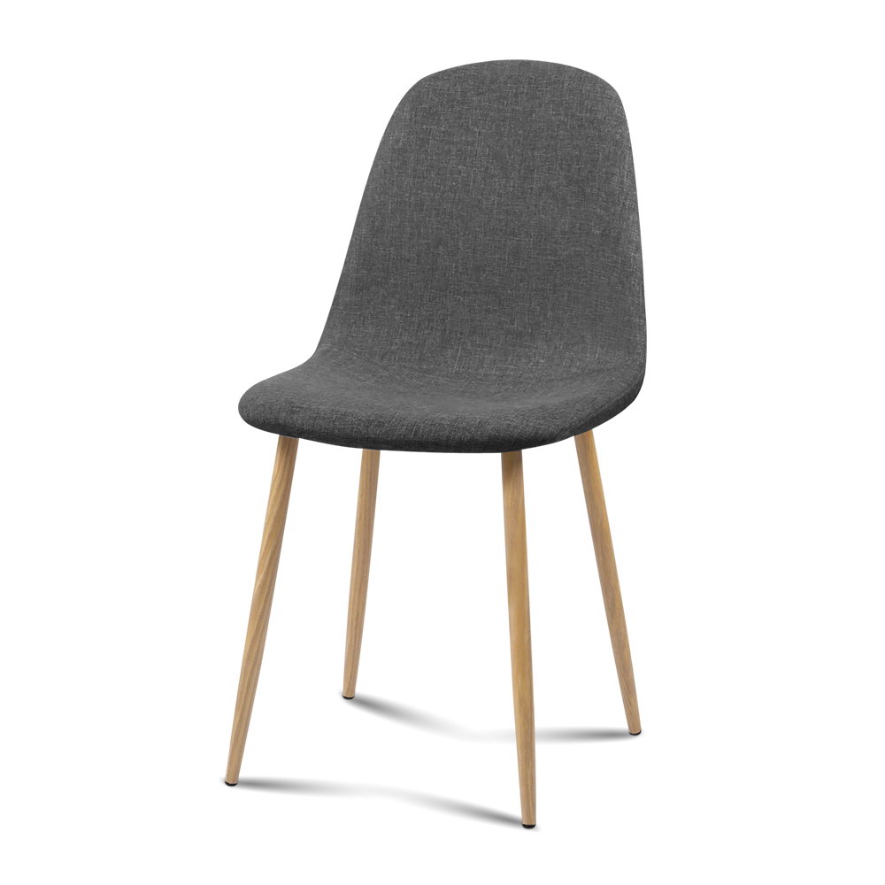 Artiss Dining Chairs Kitchen Chair Fabric Velvet Seat Cafe Modern Grey x4 - Picture 16 of 65