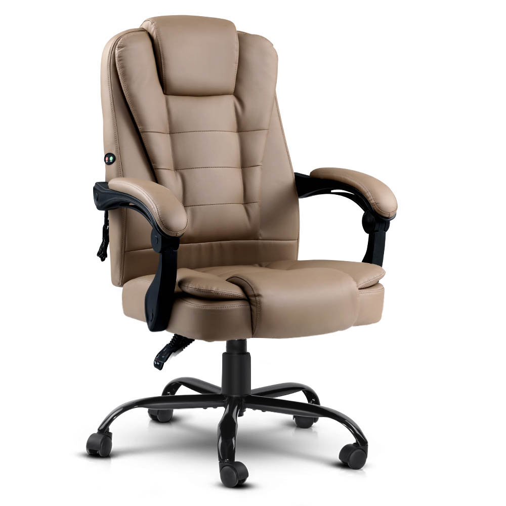 Artiss Massage Office Chair PU Leather Recliner Computer ...