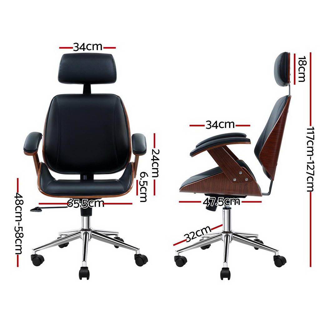 Artiss Wooden Office Chair Computer Gaming Chairs Executive Seating Black Ebay