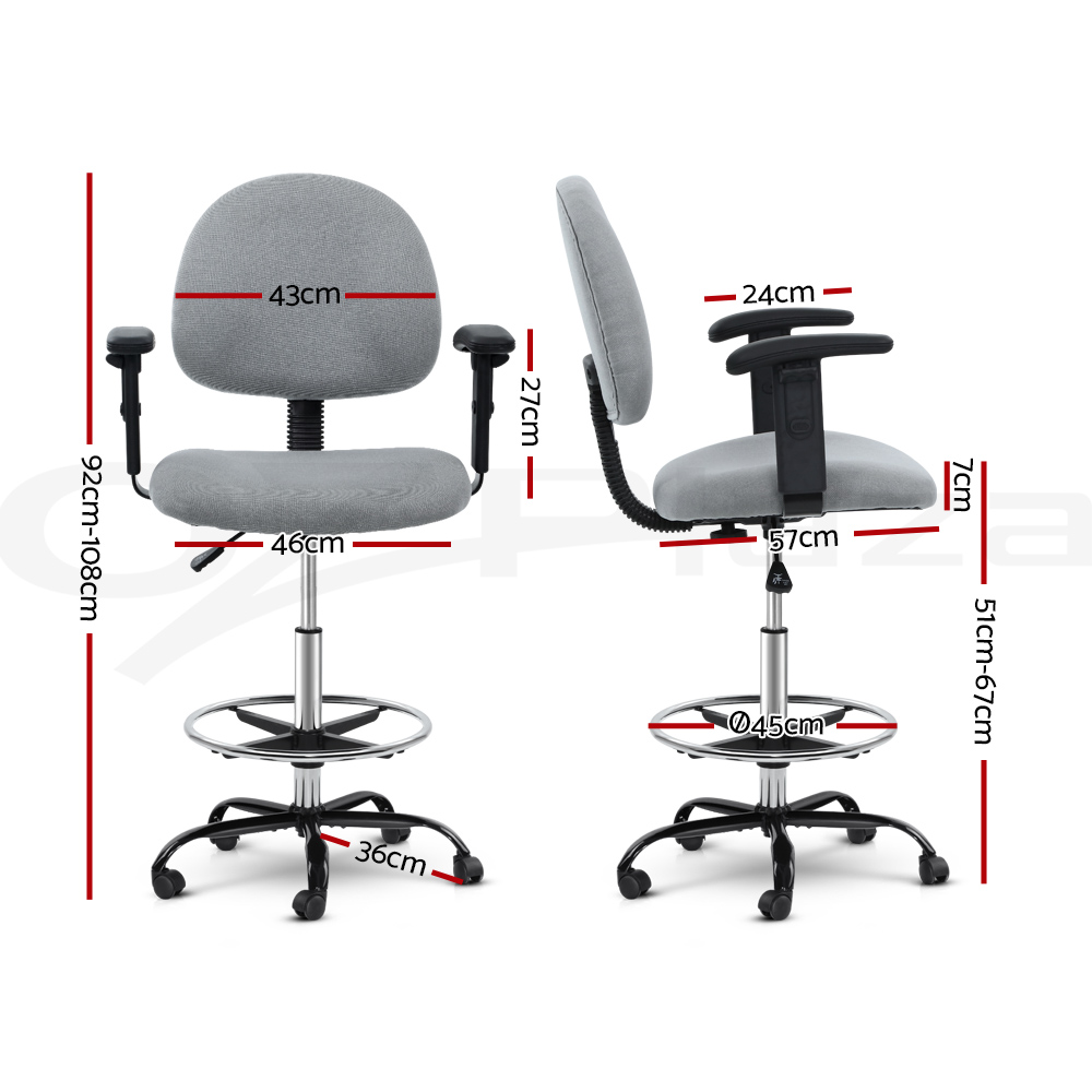 Artiss Office Chair Veer Drafting Stool Mesh Chairs Armrest Standing