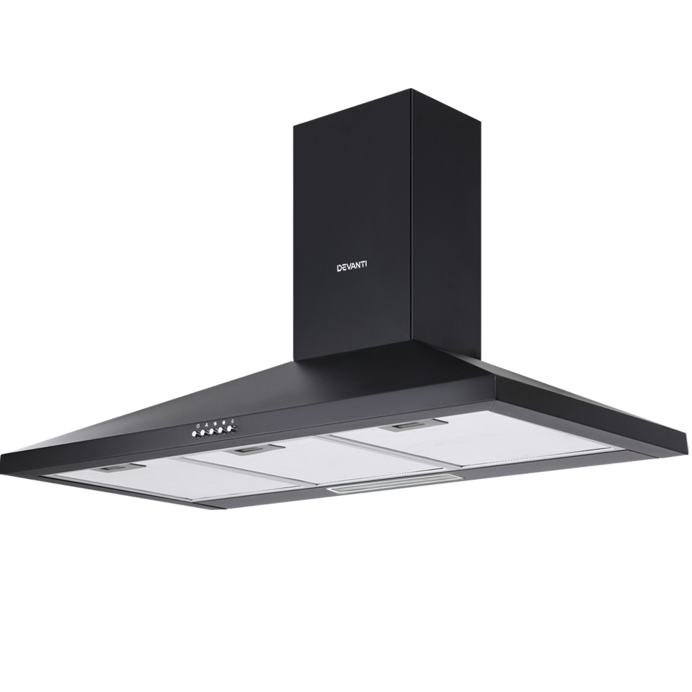 Devanti Range Hood Rangehood 900mm 90cm Kitchen Canopy Stainless Steel 