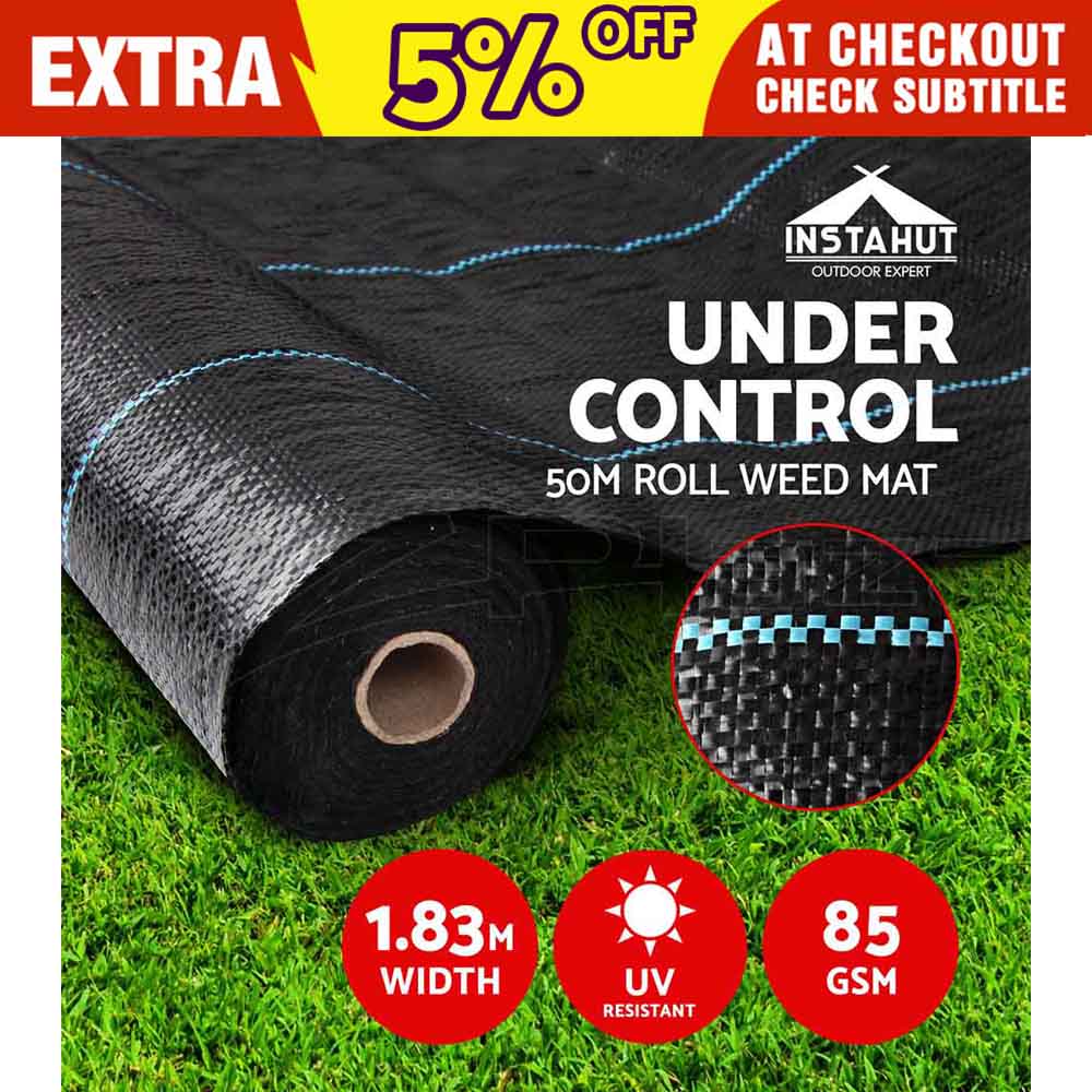 1.83m x 50m Weedmat Weed Control Mat Woven Fabric Gardening Plant PE | eBay