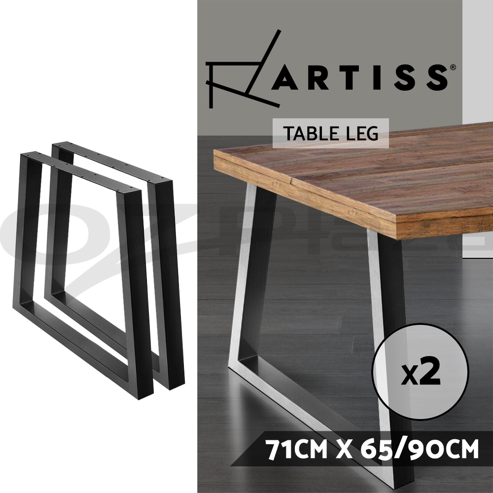 Artiss Coffee Dining Table Legs Bench Steel Metal Box Trapezoid Industrial  Black